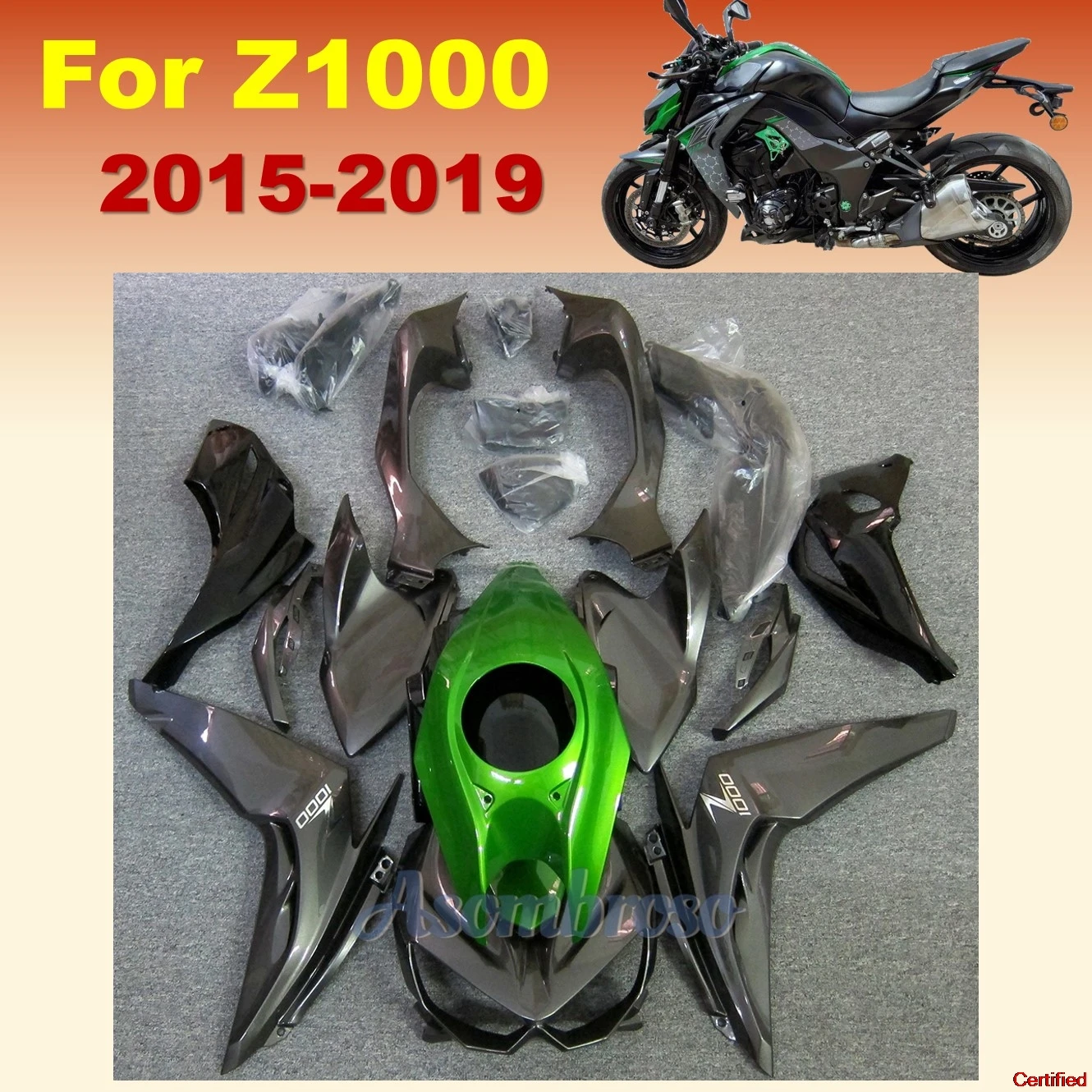 Motorcycle cover Fit for Z1000 2015 2016 2017 2018 2019 Z1000RR Z1000 RR Green Gray Colour Fairing kit