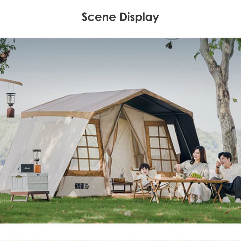 Wall Tent Large Space Camping Outdoor Big House Wholesale Luxury Folding Cabin Tent Waterproof Family Glamping  For Wild Hiking image 5