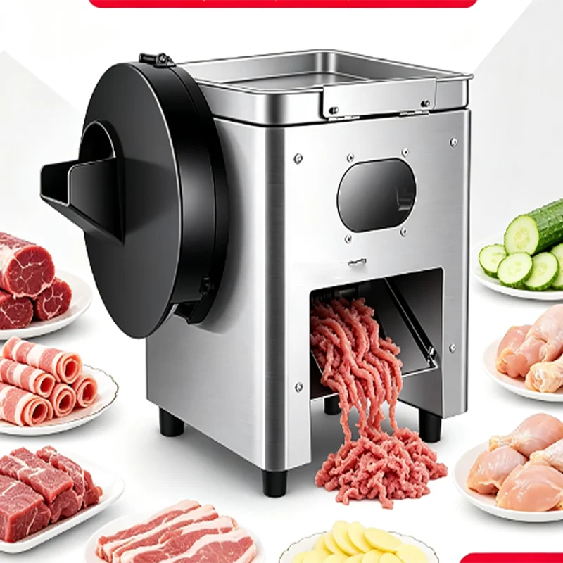 New Electric Commercial Meat Slicer Stainless Steel Multi-Function   All-in-One Fresh Meat & Vegetable/Potato Cutter
