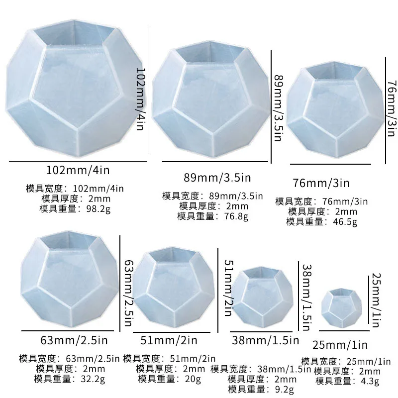 DIY Kristall Epoxy Harz Mold Flüssigkeit 5-seitige Cut Oberfläche Kugel Micro Landschaft Silikon Form