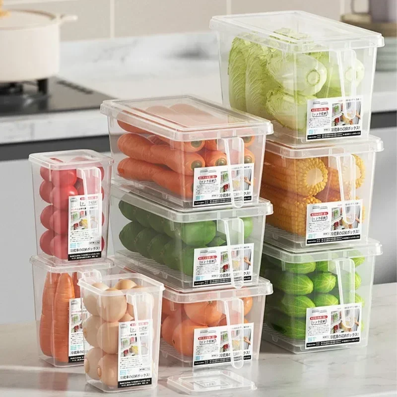 Drawer-Type Storage Box Vegetable Eggs Meat Storage Box Kitchen Refrigerator Side Door Organizer Fresh-Keeping Box Storage Rack