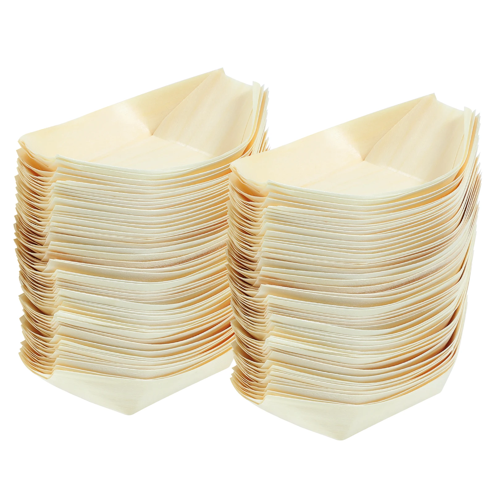 

100 Pcs Snack Bowl Disposable Sushi Plate Cute Picnic Accessories Serving Tray Dessert Boat Hygienic Food Containers Premium