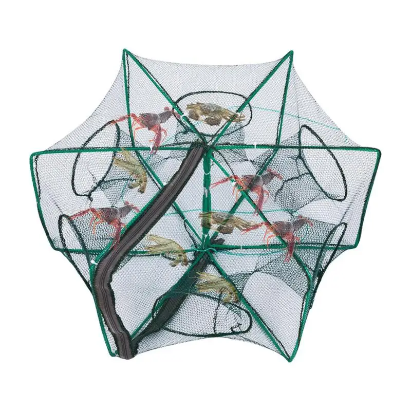 6 Holes Umbrella Cage Shrimp Cage Umbrella Style Automatic Folding Fishing Umbrella Fishing Net For Catching Herring Small Fish