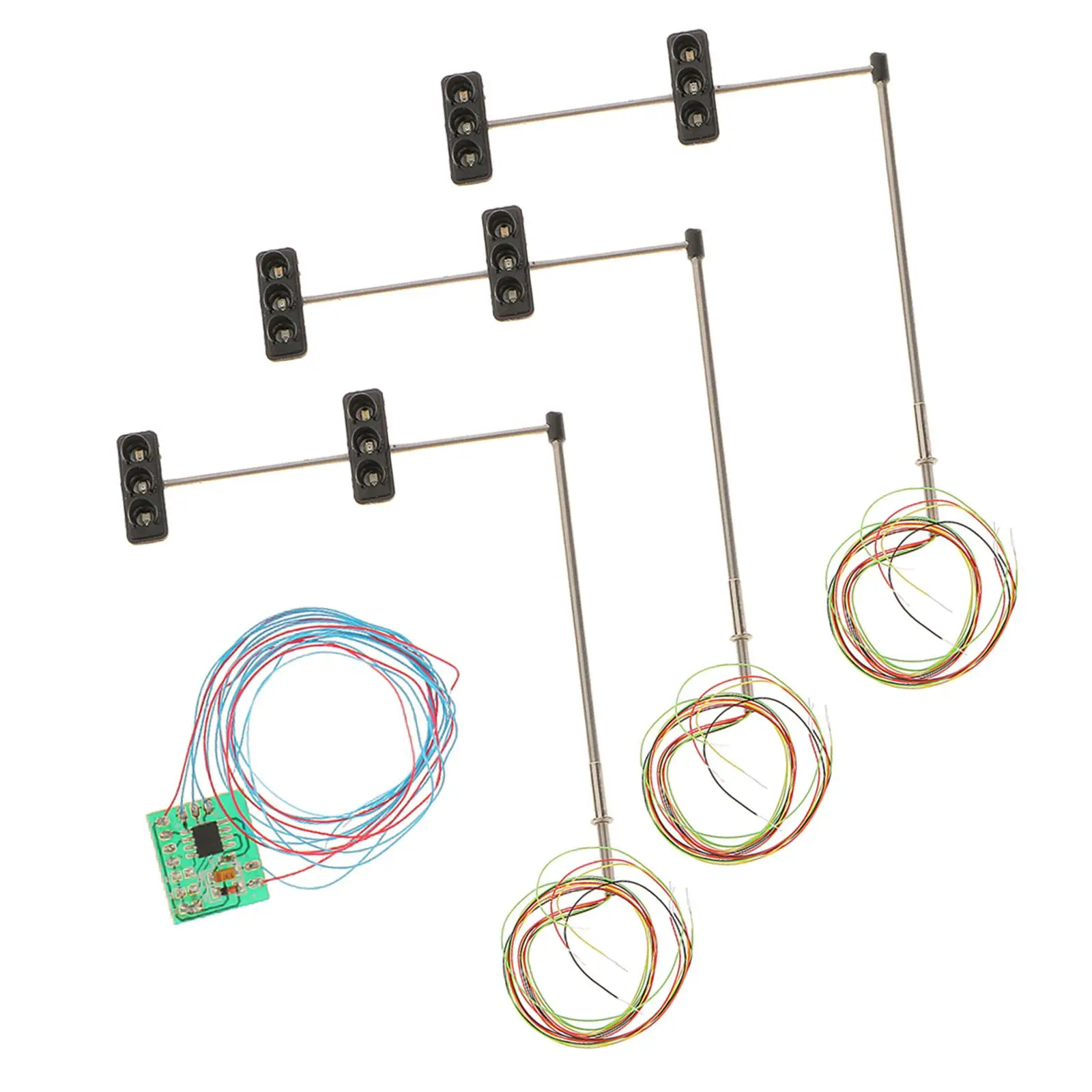 3pcs 70mm Model Traffic Signal Lights 5-6V LED HO OO Train Architecture 4#