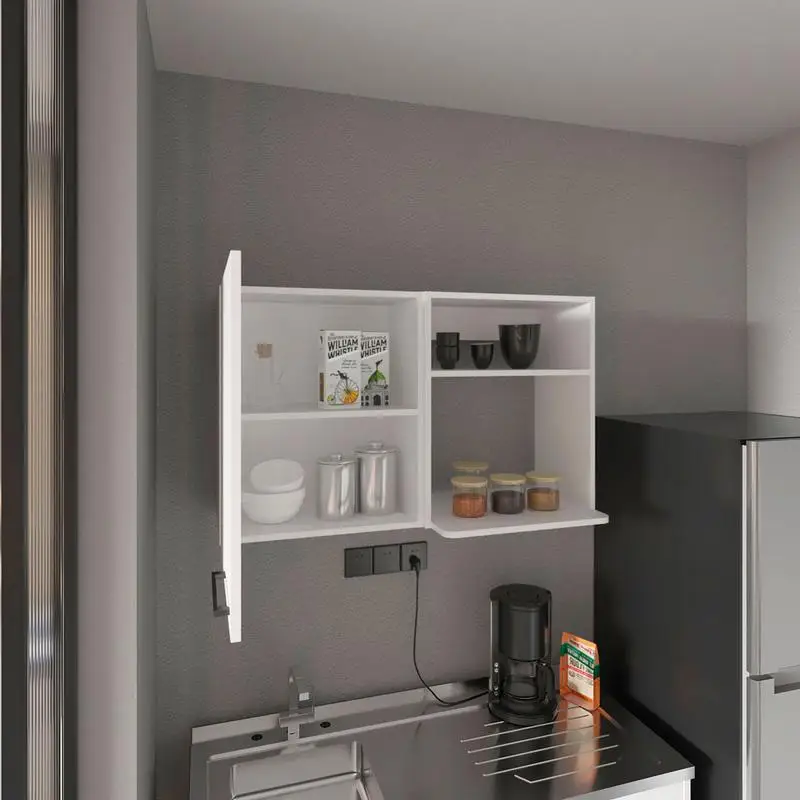 White Wall Cabinet 2 Door Storage Solutions for Home Organization