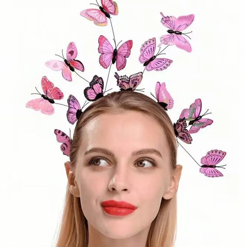 Exaggerated Simulated Butterfly Headband Girl Hair Accessories Headband Garland Cosplay Party Pendant