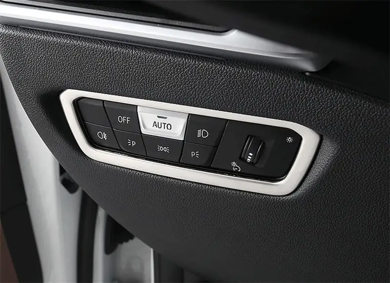 For BMW G20 G28 Car Headlight Inner Switch Buttons Frame Decorative Trim Covers Stainless Steel Interior Trim Auto Accessoriess