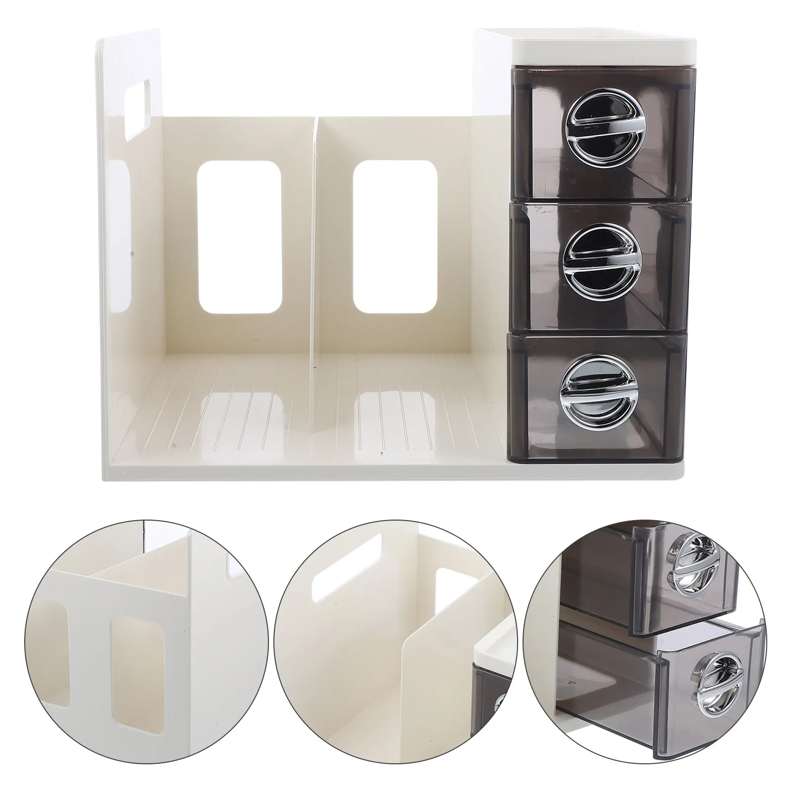 Desktop Document Rack File Holder Organizer with Modern Clear Design for Office Home Dorm Magazines Books Letters Files ABS Hips