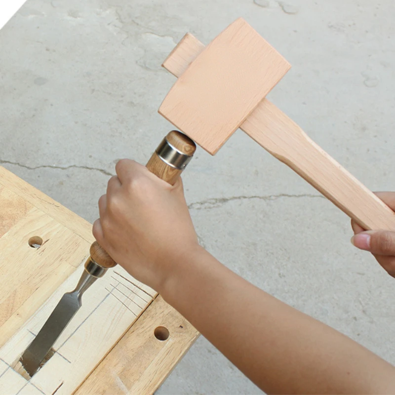 Beech Solid Wood Mallet Hand Tool DIY Leather Craft Wooden Hammer Durable Portable Mallet Professional Wood Hammer Malle