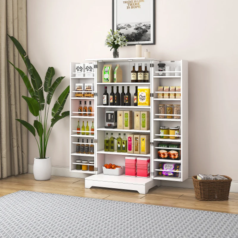 Kitchen Storage Cabinet with Adjustable Shelves, Racks and Doors, Freestanding Kitchen Hutch Cupboard, Buffet Sideboard