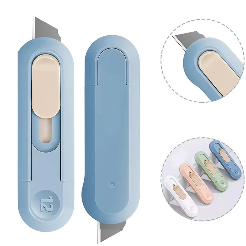 Mini Paper Cutter Automatic Rebound Blade Compact Safety Cutter For Office School Stationery Craft Office Stationery Tool Set