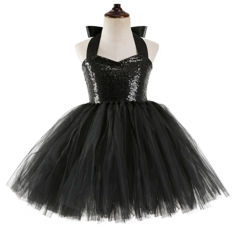 Halloween kind dier Kat Cosplay Meisjes kostuum pailletten nylon mesh tutu jurk hoofdtooi kinderen verjaardagsfeestje fancy jurken