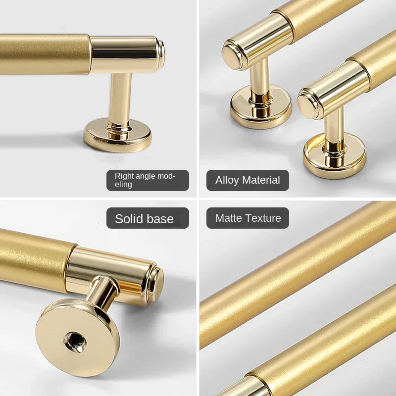 Cabinet Wardrobe Door Golden Handles Lengthen Light Luxury Black Bathroom Cabinet Handle Drawer Shoe Cabinet Knobs