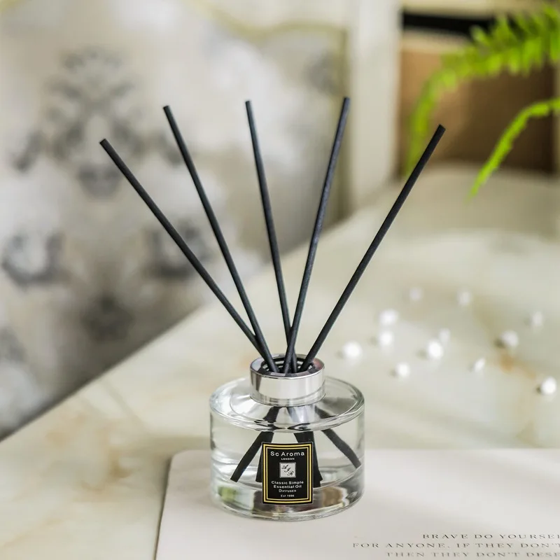 120ml Reed Diffusers Gift Set with Black Aroma Fiber Sticks No Fire Aromatherapy Oil Sets Hilton Ritz Carlton Gardenia Freesia