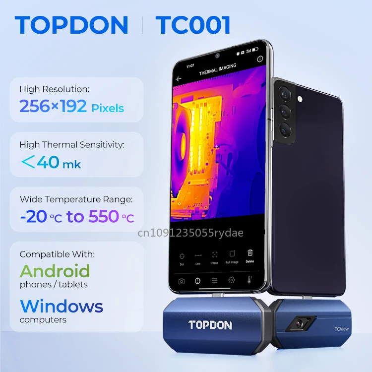 TOPDON Factory ODM OEM TC001 Mini 256x192 High Resolution Thermal Imager Android Mobile Phone IR Infrared Imaging Thermal Camera