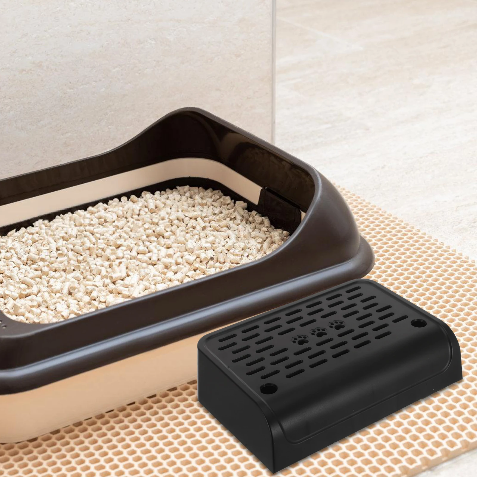 

Cat Litter Box Ramp Easy Durable Abs Material Steps for Small Cats Pet Litter Mat Tray Portable Step Stool