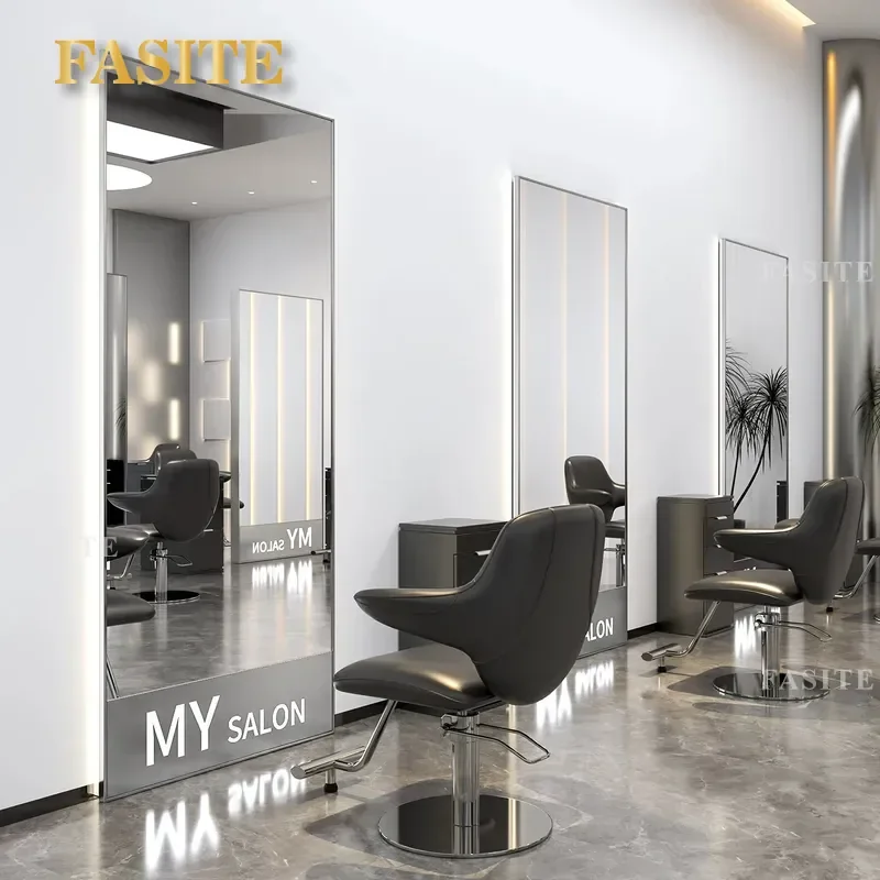 For Barber Shop Single Sided Double Sided Mirror Table Trendy Hair Perm Dyeing Cutting Floor Standing Mirror