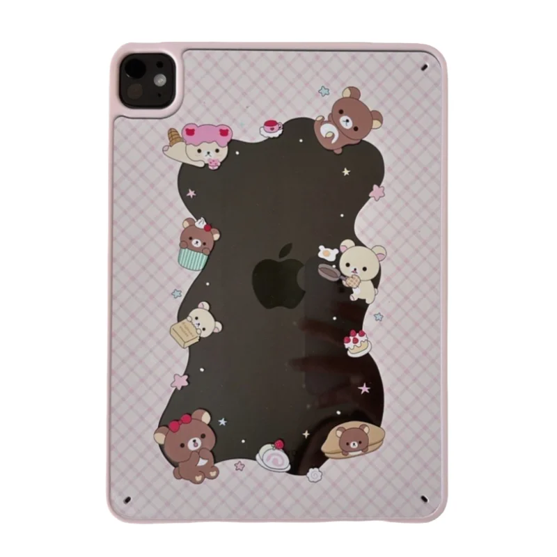 

Cartoon Cute Bear Hollow-out Tablet Case For Mini 7 6 iPad 11 10 6 5 Pro 2024 2022 2021 2020 2018 Air 2025 2024 5 4 Back Cover