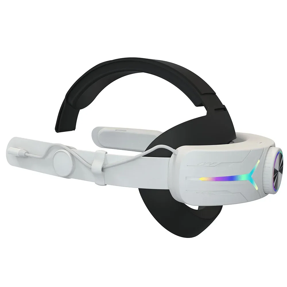 

RGB Adjustable VR Head Strap 8000mAh Rechargeable Alternative Head Strap Comfort Reduce Face Pressure for Meta Quest 3 Headset