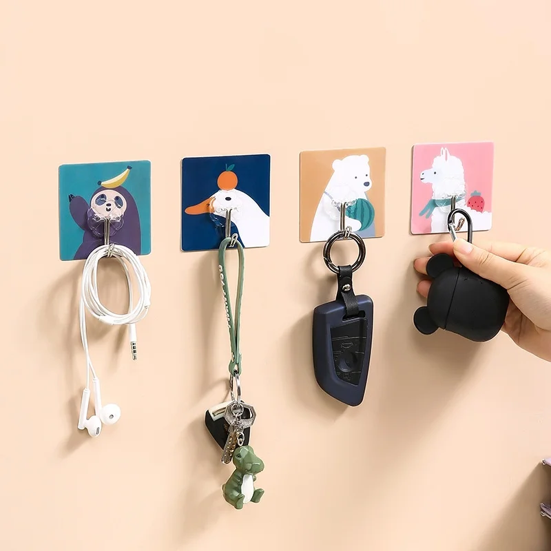 

20pcs Cartoon Hook Strong Adhesive No Punching Hooks Key Holder Wall Hook Kitchen Suction Cup Mounted Traceless Nail Rack