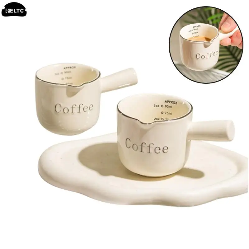 1PCS 60/90ml Measuring Cup Coffee Cup Ceramics/glass Concentrate Graduated Measuring Cup With Handle Liquid Container Milk Cup