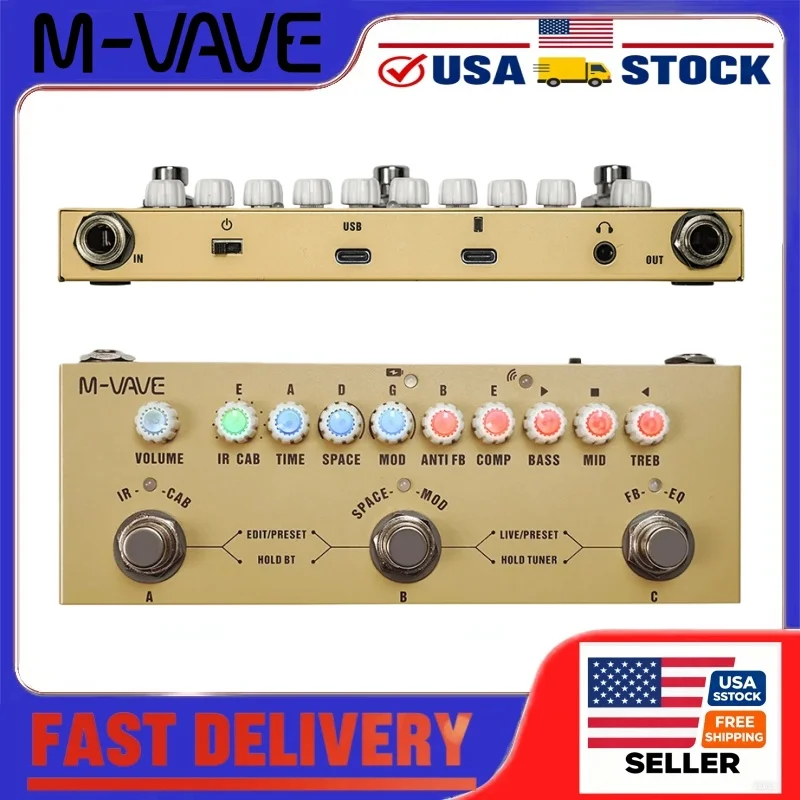 M-VAVE Cube Baby AC Pro معالج جيتار صوتي 9 أمبير IR محاكاة USB واجهة الصوت دواسة تأثير محمولة #1