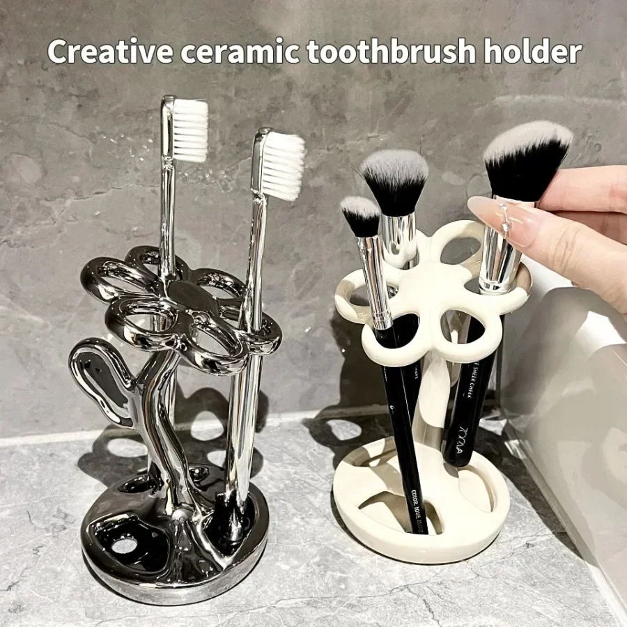 Toothbrush Holder Toothbrush Collection Holder Stand Makeup Brush Eyebrow Pencil Storage Rack for Home Hotel Bathroom Countertop