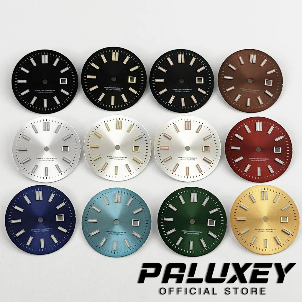 NH05 24.5mm Sunray Dial Suitable for NH05 NH06 Japan Movement Green Luminous Watch Modification Accessories for 31mm Watch Case