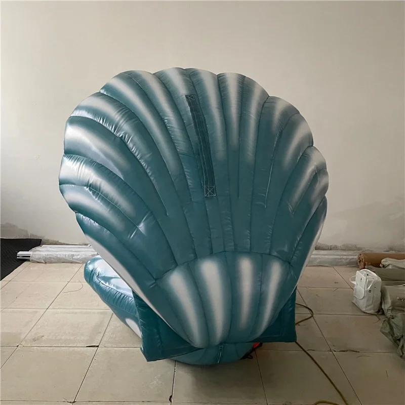 Coofull Inflatable Seaside Shell Shape Water Sofa air Bed with LED for Beach Party Decoration