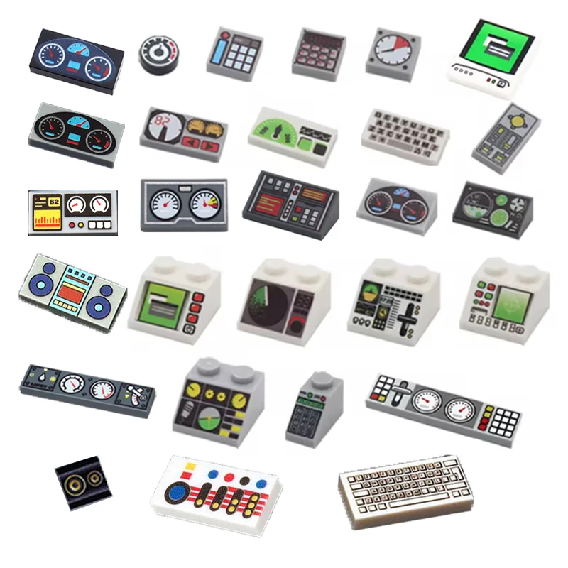 City Building Blocks Accessories Dashboard Audio Computer Control Center Radar Keyboard Mobile Phone Model Mini Brick Toy R054