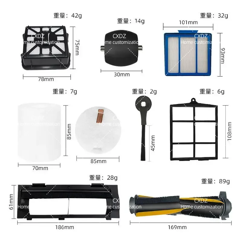 Main Side Brush Cover Filter Cotton for IQ RV1001AE RV2001AE Sweeping Robot Accessories