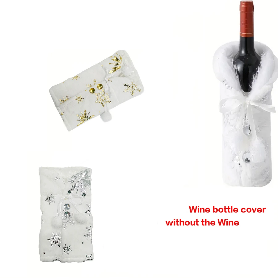 Christmas Decoration Wine Bottle Cover Restaurant Decoration Champagne Red Wine Bag Scene Arrangement Snowflake Wine Cover