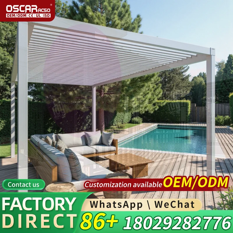 Bioclimatic EcoFriendly Aluminum Pergola 3x3m Waterproof RotProof Gazebo for Balcony Outdoor Garden Shading pergola
