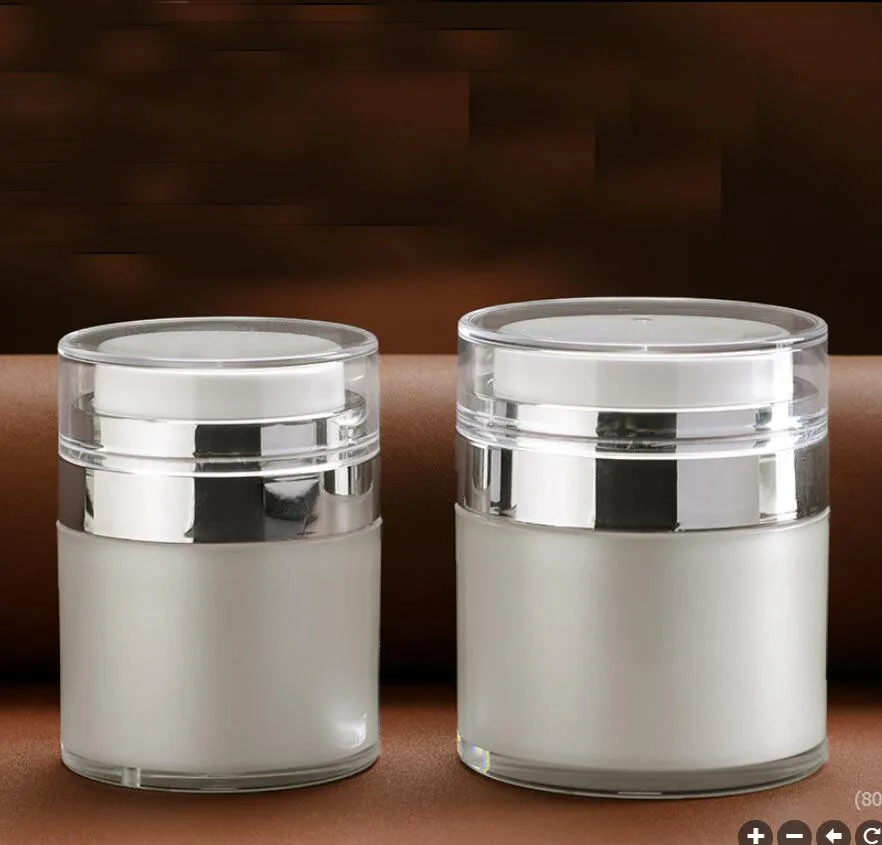 15 กรัมสีขาวมุกพลาสติกอะคริลิคโถหม้อเอสเซ้นส์โลชั่นรองพื้นเจลครีมความชื้นโลชั่นบำรุงผิวเครื่องสำอางบรรจุภัณฑ์