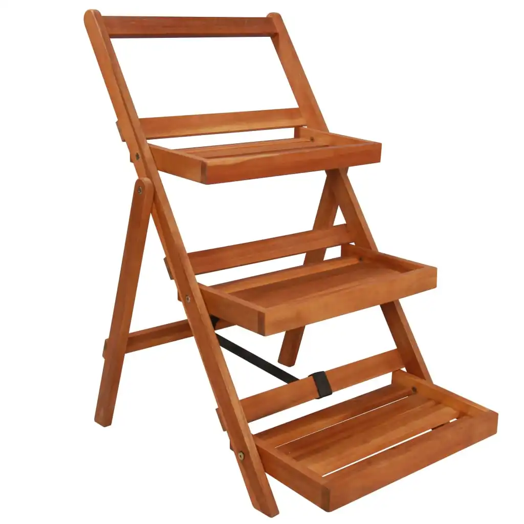 

3-Tier Plant Stand 19.7"x24.8"x31.5" Solid Acacia Wood Basket/Planter/Raised Vegetable Bed