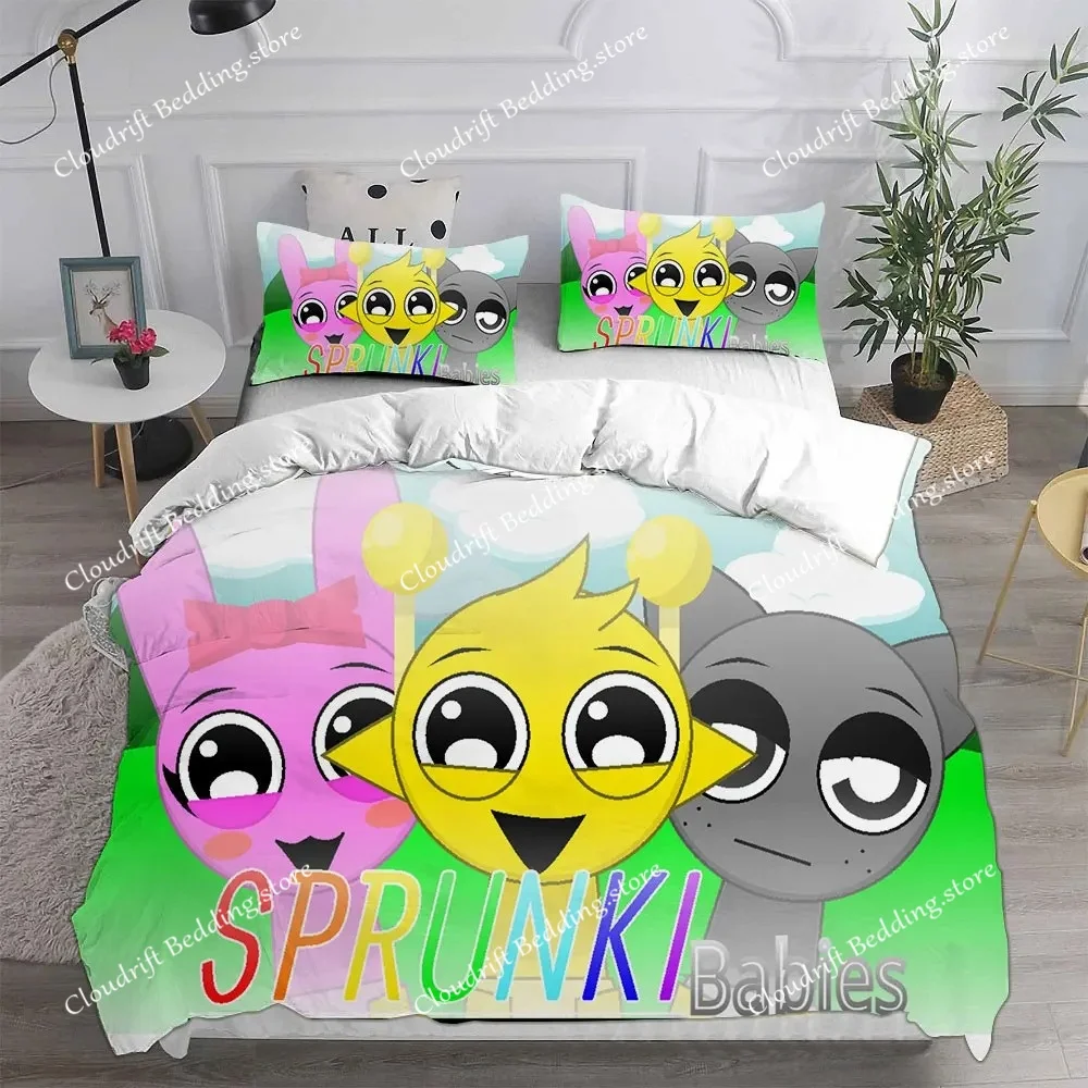 

New 3d Print Game Sprunki Bedding Sets Bed Cover Comforter Duvet Cover Pillow Case Kids Adult Bedroom Decoration