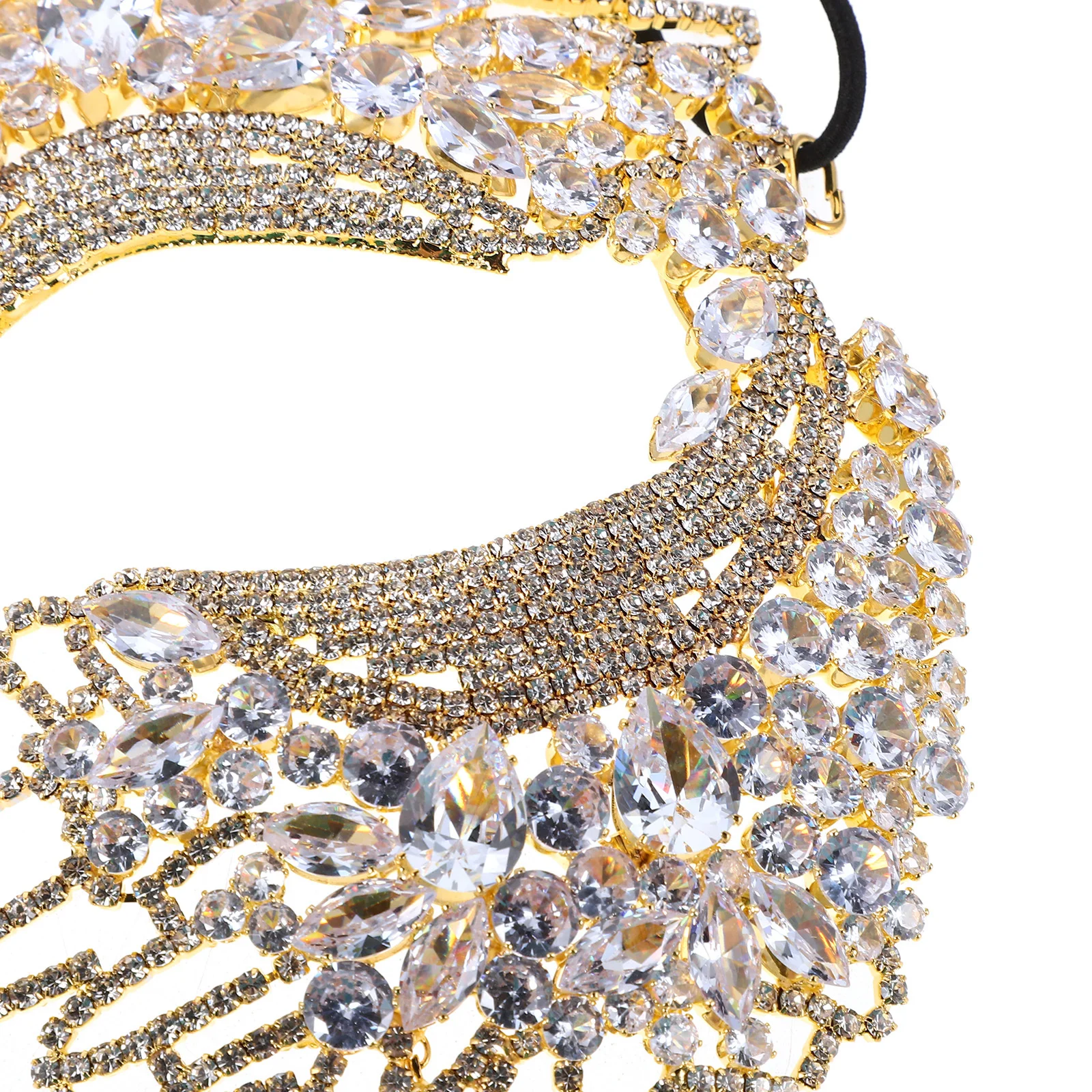 Shiny Rhinestone Masquerade Mask for Women Stylish Venetian Party Mask Glow in Dark Events Comfortable Fit Long Wear Festive