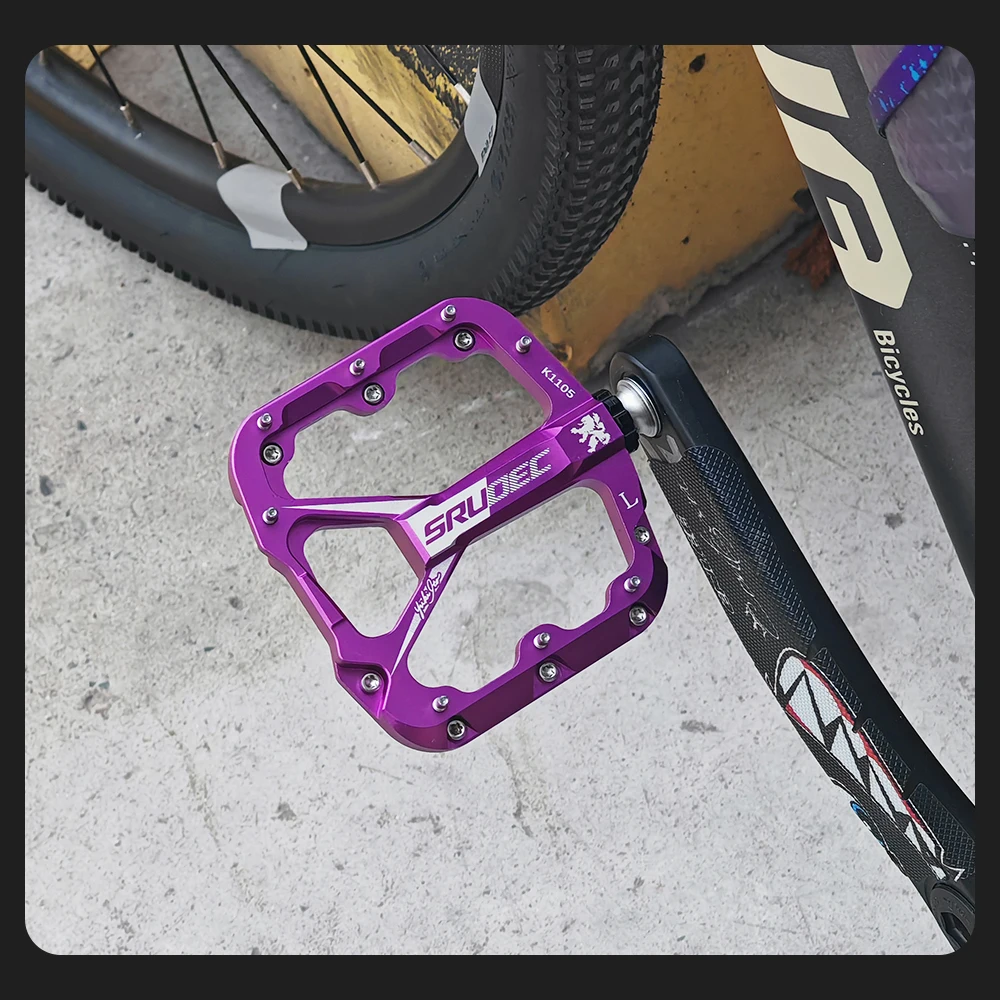 KRSEC 3-Lager-Fahrradpedale, CNC, ultraleicht, BMX, MTB, Rennrad, Pedale, rutschfeste Aluminiumlegierung, Fahrradteile – Detail 11