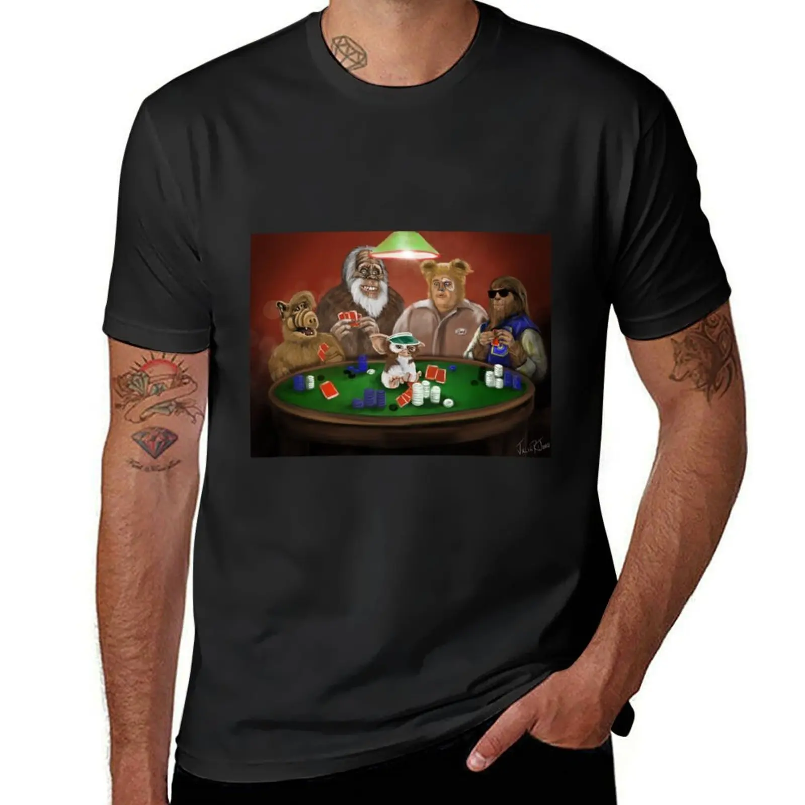 

1980s Blast from the Past Poker - Alf, Harry, Barf, Teenwolf, Gizmo T-Shirt kawaii clothes vintage mens workout shirts