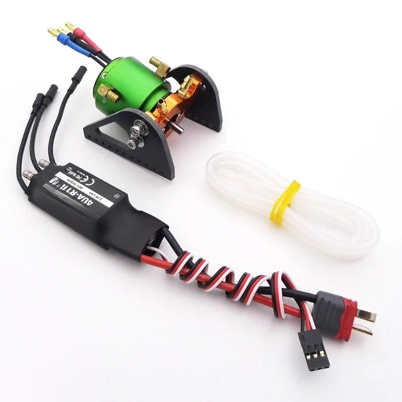 2835 KV3300 4-Pole Water Cooling Brushless Motor with Mount Bracket 3S 40A ESC Set for RC Boat Jet Yacht Marine Use