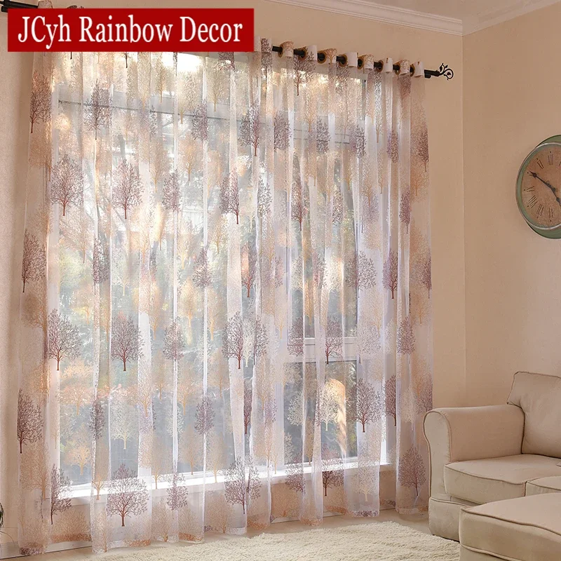 Japanese Style Sheer Tulle Curtains For Living Room Burnout Curtains For Children Bedroom Window Kitchen Curtains Blinds Drapes