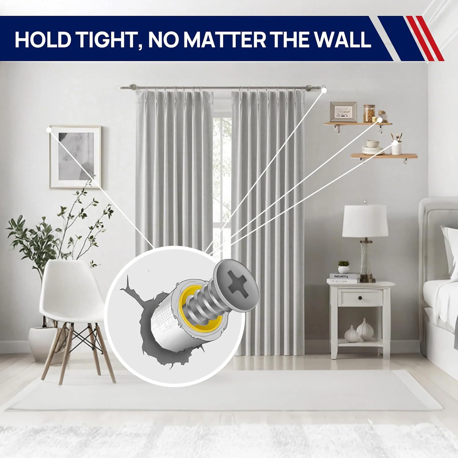 Mixed Fabric Wall Repair Kit for Homeowners Rental Move Out Drywall Patch Set with Screws and Anchors Durable Fix Tool