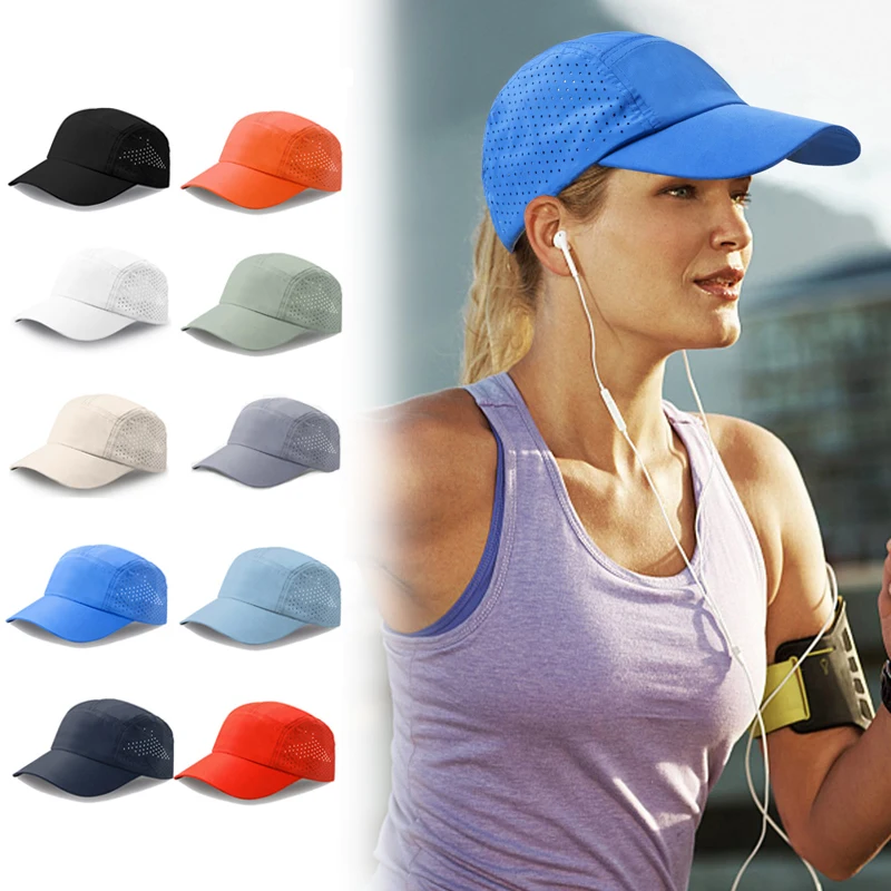 

Мужская и женская шапка для бега, легкая дышащая, быстросохнущая, влагоотводящая спортивная кепка для бега, спортивная тренировочная бейсболка