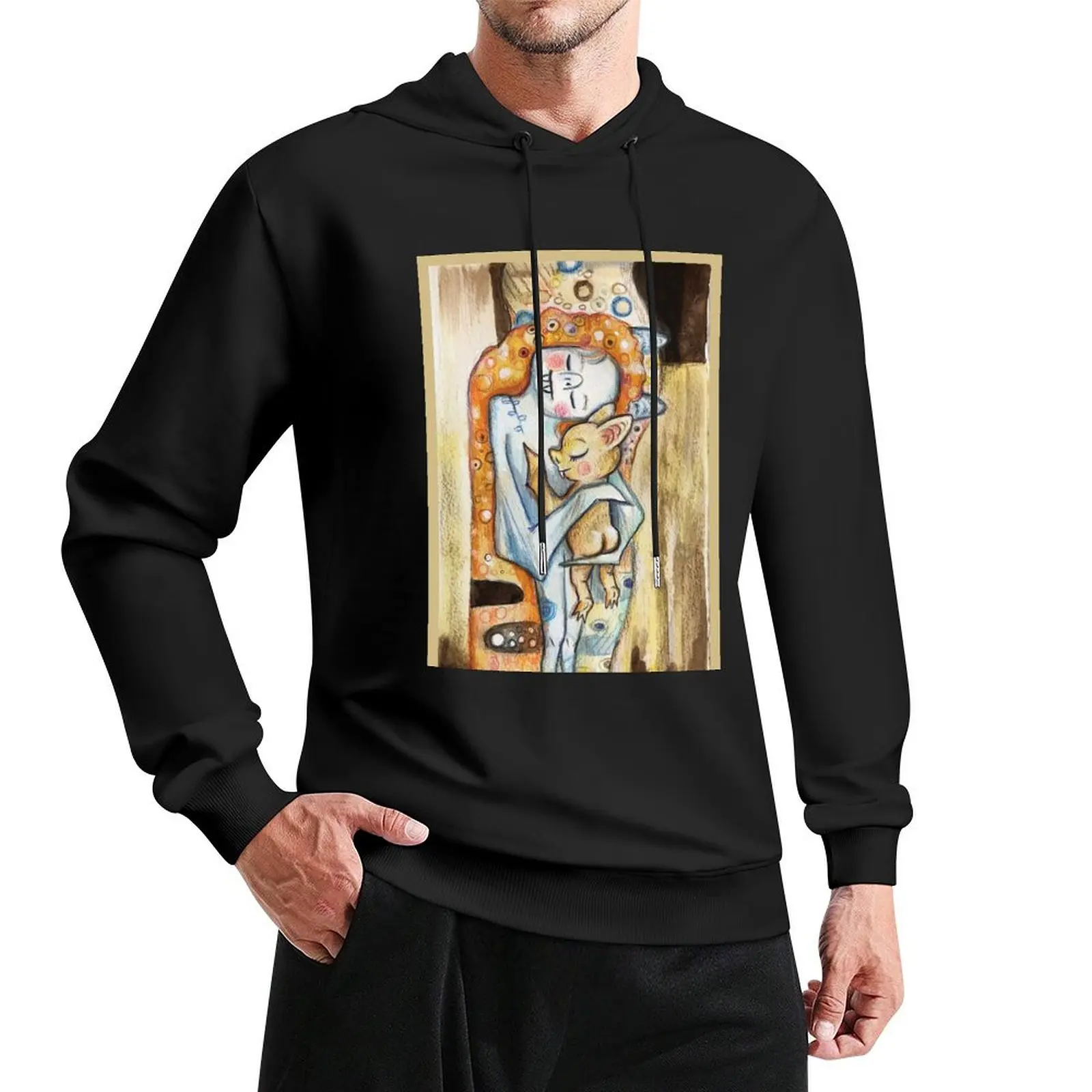 Bat Mother and Child after Klimt Pullover Hoodie anime clothing clothes for men men's clothes hoody