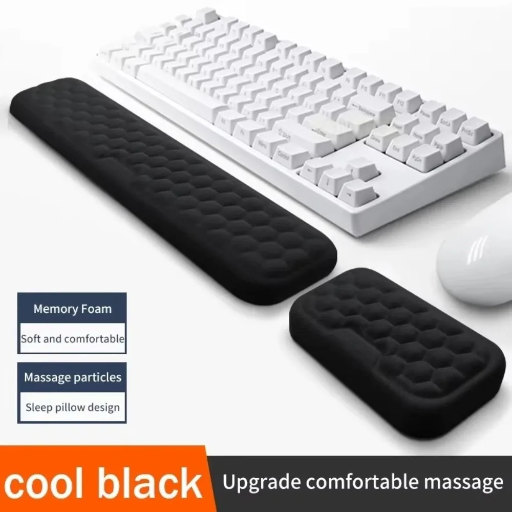 Easy Typing Foam Mouse Pad Relax Comfortable Mouse Wrist Rest Non-Slip Base Ergonomic Design Keyboard Wrist Rest Office