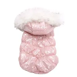 XKSRWE cani e gatti cappotto caldo giacca con fibbia al guinzaglio Design Pet Puppy felpa con cappuccio vestito abbigliamento invernale Outfit 4 colori