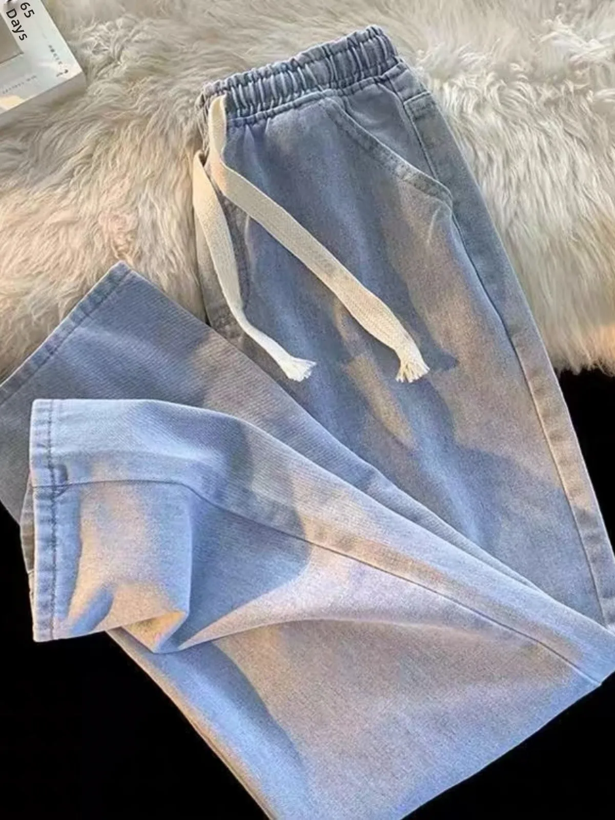 Spring Autumn Loose Straight Leg Jeans Women's Casual Thin High Waist Long Pants Vintage Japanese Style Comfortable Loose Fit