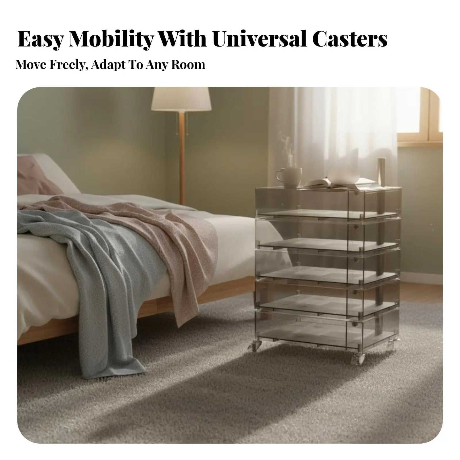 

Вращающийся многоярусный мобильный шкаф-органайзер на колесиках, компактный, многофункциональный, для спальни и небольших помещений