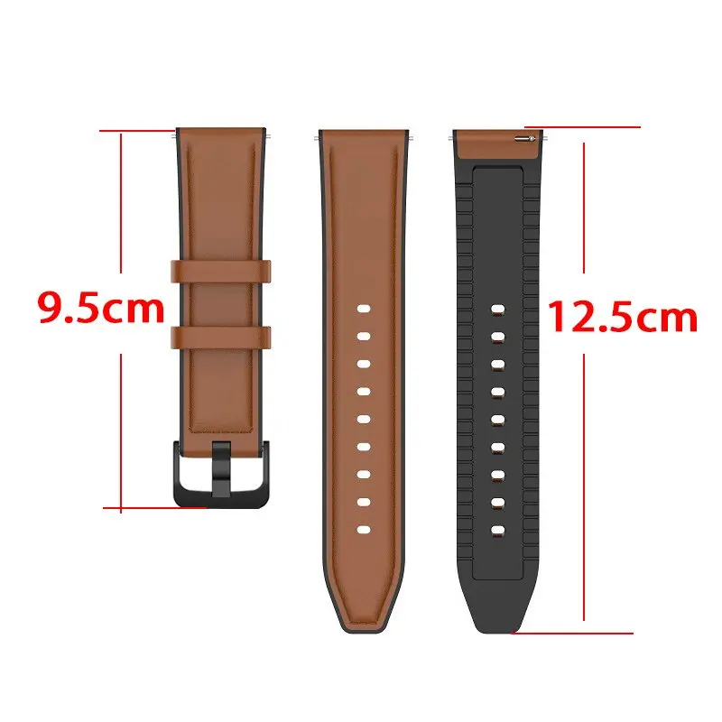 حزام ساعة هجين من الجلد + السيليكون لساعة Redmi 4 5 5 Active 5Lite لـ Xiaomi Band 8Pro 9Pro