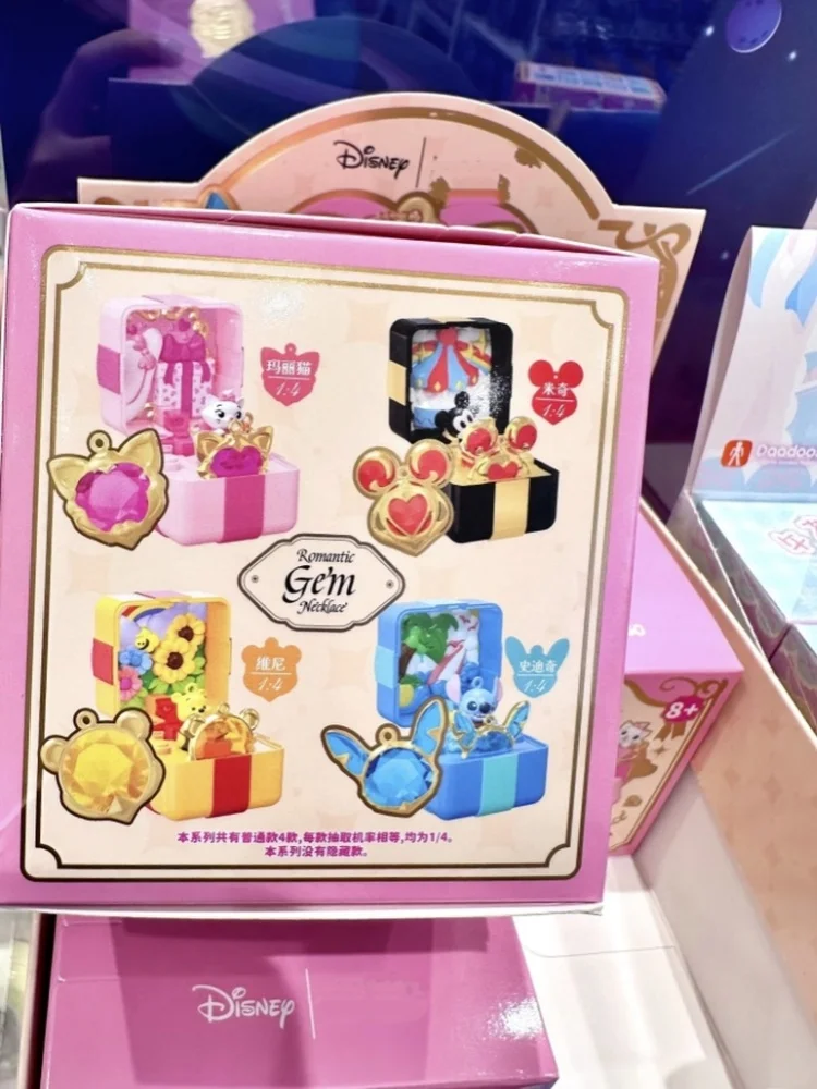 Caja ciega de la serie de gemas románticas de la colección auténtica de Disney, caja sorpresa, figura de exhibición, juguete para niña, muñeca coleccionable de moda, regalo